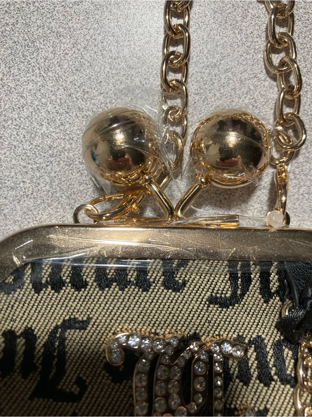 Juicy Couture Gold Logo Mini Crossbody Bag with Black Heart Charm - Picture 4 of 13